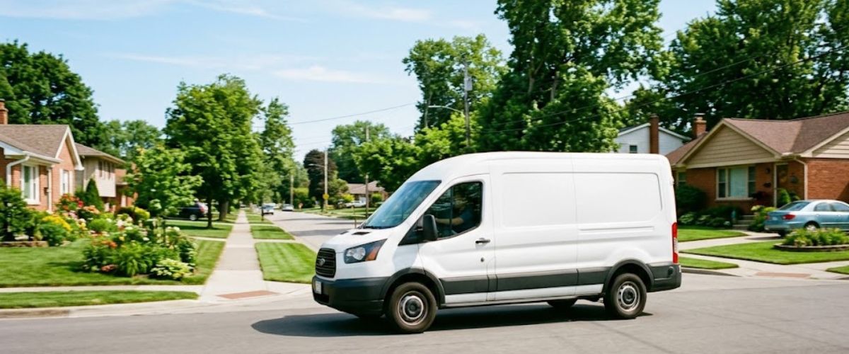 Pet-safe rodent control — technician sealing foundation near family dog